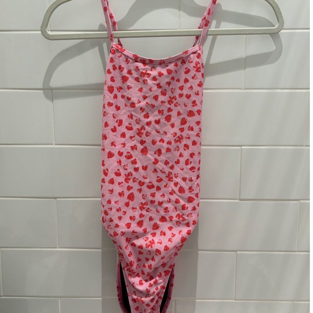Heart-Print Jolyn Fixed-back Onesie, Size 28 (Limited Edition)